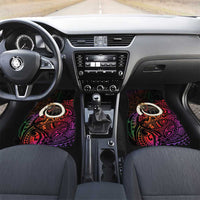 Vanuatu Boar Cowboy Car Mats Tusk Gradient Polynesian Pattern - Polynesian Pride