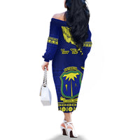 Personalised Fiji Natabua High School Family Matching Off Shoulder Long Sleeve Dress and Hawaiian Shirt Fijian Tapa Pattern LT14 - Polynesian Pride