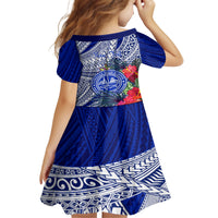Personalised Samoana High School Kid Short Sleeve Dress American Samoa Schools Polynesian Tropical Flowers LT14 - Polynesian Pride