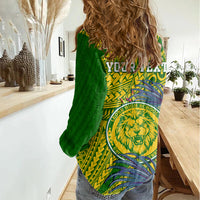 Personalised Leone High School Women Casual Shirt American Samoa Schools Polynesian Tropical Flowers LT14 - Polynesian Pride
