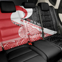 Toitu Te Tiriti Me Te Whakaputanga Back Car Seat Cover Maori Wahaika With Haka Face LT14 - Polynesian Pride