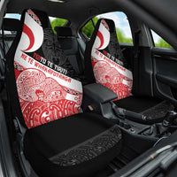 Toitu Te Tiriti Me Te Whakaputanga Car Seat Cover Maori Wahaika With Haka Face LT14 One Size Red - Polynesian Pride