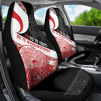Toitu Te Tiriti Me Te Whakaputanga Car Seat Cover Maori Wahaika With Haka Face LT14 - Polynesian Pride