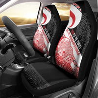 Toitu Te Tiriti Me Te Whakaputanga Car Seat Cover Maori Wahaika With Haka Face LT14 - Polynesian Pride