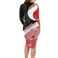 Toitu Te Tiriti Me Te Whakaputanga Family Matching Long Sleeve Bodycon Dress and Hawaiian Shirt Maori Wahaika With Haka Face LT14 - Polynesian Pride