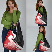 Toitu Te Tiriti Me Te Whakaputanga Grocery Bag Maori Wahaika With Haka Face LT14 - Polynesian Pride