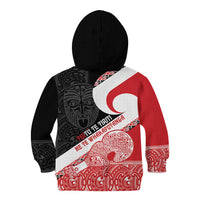 Toitu Te Tiriti Me Te Whakaputanga Kid Hoodie Maori Wahaika With Haka Face LT14 - Polynesian Pride