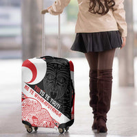 Toitu Te Tiriti Me Te Whakaputanga Luggage Cover Maori Wahaika With Haka Face LT14 - Polynesian Pride