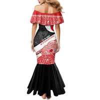 Toitu Te Tiriti Me Te Whakaputanga Mermaid Dress Maori Wahaika With Haka Face LT14 - Polynesian Pride