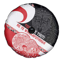 Toitu Te Tiriti Me Te Whakaputanga Spare Tire Cover Maori Wahaika With Haka Face LT14 - Polynesian Pride