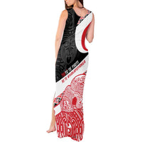 Toitu Te Tiriti Me Te Whakaputanga Tank Maxi Dress Maori Wahaika With Haka Face LT14 - Polynesian Pride