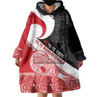 Toitu Te Tiriti Me Te Whakaputanga Wearable Blanket Hoodie Maori Wahaika With Haka Face LT14 - Polynesian Pride