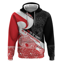 Toitu Te Tiriti Me Te Whakaputanga Zip Hoodie Maori Wahaika With Haka Face LT14 Pullover Hoodie Red - Polynesian Pride