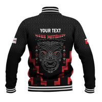 Personalised Toitu Te Tiriti Mana Maori Motuhake Baseball Jacket Aotearoa Haka Face Mix Poutama Art LT14 - Polynesian Pride