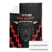 Personalised Toitu Te Tiriti Mana Maori Motuhake Blanket Aotearoa Haka Face Mix Poutama Art LT14 - Polynesian Pride