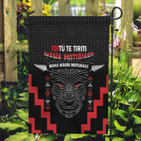 Personalised Toitu Te Tiriti Mana Maori Motuhake Garden Flag Aotearoa Haka Face Mix Poutama Art LT14 Garden Flag Black - Polynesian Pride