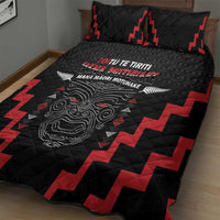 Personalised Toitu Te Tiriti Mana Maori Motuhake Quilt Bed Set Aotearoa Haka Face Mix Poutama Art LT14 - Polynesian Pride