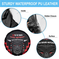 Personalised Toitu Te Tiriti Mana Maori Motuhake Spare Tire Cover Aotearoa Haka Face Mix Poutama Art LT14 - Polynesian Pride