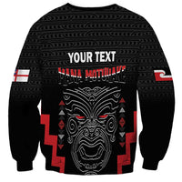 Personalised Toitu Te Tiriti Mana Maori Motuhake Sweatshirt Aotearoa Haka Face Mix Poutama Art LT14 - Polynesian Pride