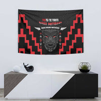 Personalised Toitu Te Tiriti Mana Maori Motuhake Tapestry Aotearoa Haka Face Mix Poutama Art LT14 - Polynesian Pride
