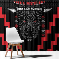 Personalised Toitu Te Tiriti Mana Maori Motuhake Window Curtain Aotearoa Haka Face Mix Poutama Art LT14 - Polynesian Pride