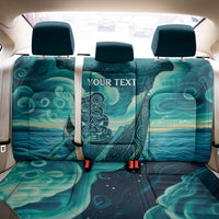 Personalised New Zealand Waitangi Day Back Car Seat Cover Hei Tiki With Maori Waka - Whakarare Pattern LT14 - Polynesian Pride