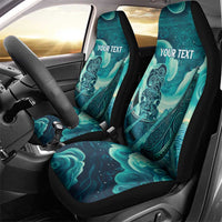 Personalised New Zealand Waitangi Day Car Seat Cover Hei Tiki With Maori Waka - Whakarare Pattern LT14 - Polynesian Pride