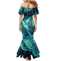 Personalised New Zealand Waitangi Day Mermaid Dress Hei Tiki With Maori Waka - Whakarare Pattern LT14 - Polynesian Pride