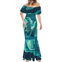 Personalised New Zealand Waitangi Day Mermaid Dress Hei Tiki With Maori Waka - Whakarare Pattern LT14 - Polynesian Pride