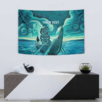 Personalised New Zealand Waitangi Day Tapestry Hei Tiki With Maori Waka - Whakarare Pattern LT14 - Polynesian Pride