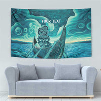 Personalised New Zealand Waitangi Day Tapestry Hei Tiki With Maori Waka - Whakarare Pattern LT14 - Polynesian Pride