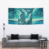Personalised New Zealand Waitangi Day Tapestry Hei Tiki With Maori Waka - Whakarare Pattern LT14 - Polynesian Pride