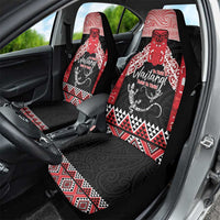 Toitu Te Tiriti O Waitangi Car Seat Cover Maori Wharenui With Taniko Motifs LT14 - Polynesian Pride