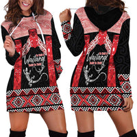 Toitu Te Tiriti O Waitangi Hoodie Dress Maori Wharenui With Taniko Motifs LT14 - Polynesian Pride