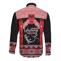Toitu Te Tiriti O Waitangi Long Sleeve Button Shirt Maori Wharenui With Taniko Motifs LT14 - Polynesian Pride