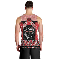 Toitu Te Tiriti O Waitangi Men Tank Top Maori Wharenui With Taniko Motifs LT14 - Polynesian Pride