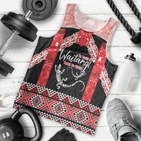 Toitu Te Tiriti O Waitangi Men Tank Top Maori Wharenui With Taniko Motifs LT14 - Polynesian Pride