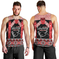 Toitu Te Tiriti O Waitangi Men Tank Top Maori Wharenui With Taniko Motifs LT14 - Polynesian Pride