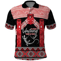 Toitu Te Tiriti O Waitangi Polo Shirt Maori Wharenui With Taniko Motifs LT14 Red - Polynesian Pride