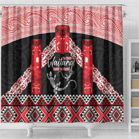 Toitu Te Tiriti O Waitangi Shower Curtain Maori Wharenui With Taniko Motifs LT14 - Polynesian Pride