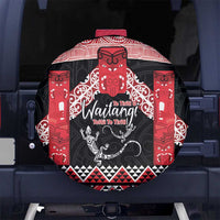 Toitu Te Tiriti O Waitangi Spare Tire Cover Maori Wharenui With Taniko Motifs LT14 - Polynesian Pride