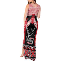Toitu Te Tiriti O Waitangi Tank Maxi Dress Maori Wharenui With Taniko Motifs LT14 - Polynesian Pride