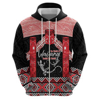 Toitu Te Tiriti O Waitangi Zip Hoodie Maori Wharenui With Taniko Motifs LT14 - Polynesian Pride
