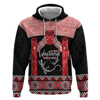 Toitu Te Tiriti O Waitangi Zip Hoodie Maori Wharenui With Taniko Motifs LT14 Pullover Hoodie Red - Polynesian Pride