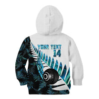 New Zealand Lawn Bowls Custom Kid Hoodie Aotearoa Silver Fern Paua Shell LT14 - Polynesian Pride