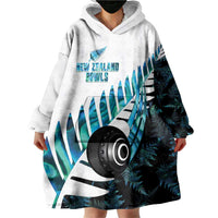 New Zealand Lawn Bowls Custom Wearable Blanket Hoodie Aotearoa Silver Fern Paua Shell LT14 - Polynesian Pride