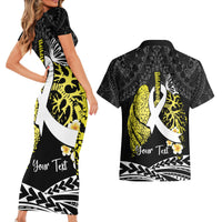 Personalised Polynesia World Lung Cancer Day Couples Matching Short Sleeve Bodycon Dress and Hawaiian Shirt Faith Hope Love LT14 - Polynesian Pride
