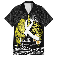 Personalised Polynesia World Lung Cancer Day Family Matching Tank Maxi Dress and Hawaiian Shirt Faith Hope Love LT14 Dad's Shirt - Short Sleeve Black - Polynesian Pride