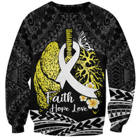Personalised Polynesia World Lung Cancer Day Sweatshirt Faith Hope Love