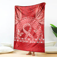 Personalised In September We Wear Red Blanket Polynesia Blood Cancer Awareness